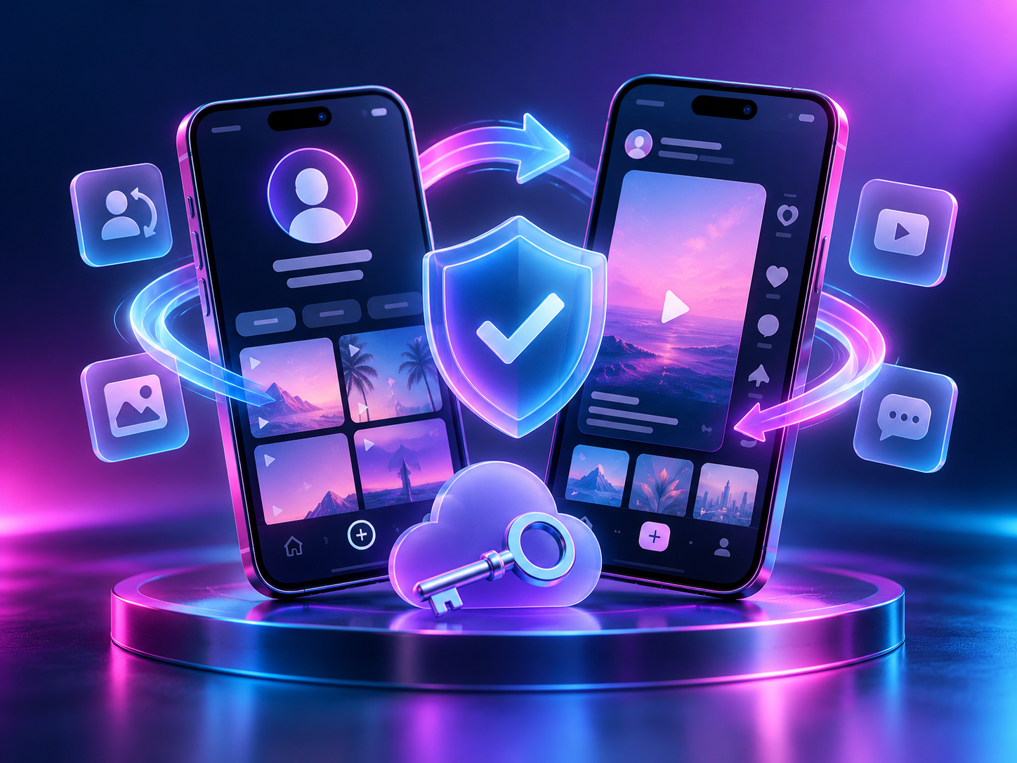 Minh họa hỗ trợ tài khoản Instagram và TikTok